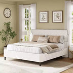 Christopher Knight Home Adler Upholstered Modern Platform Bed with Curved Back Headboard