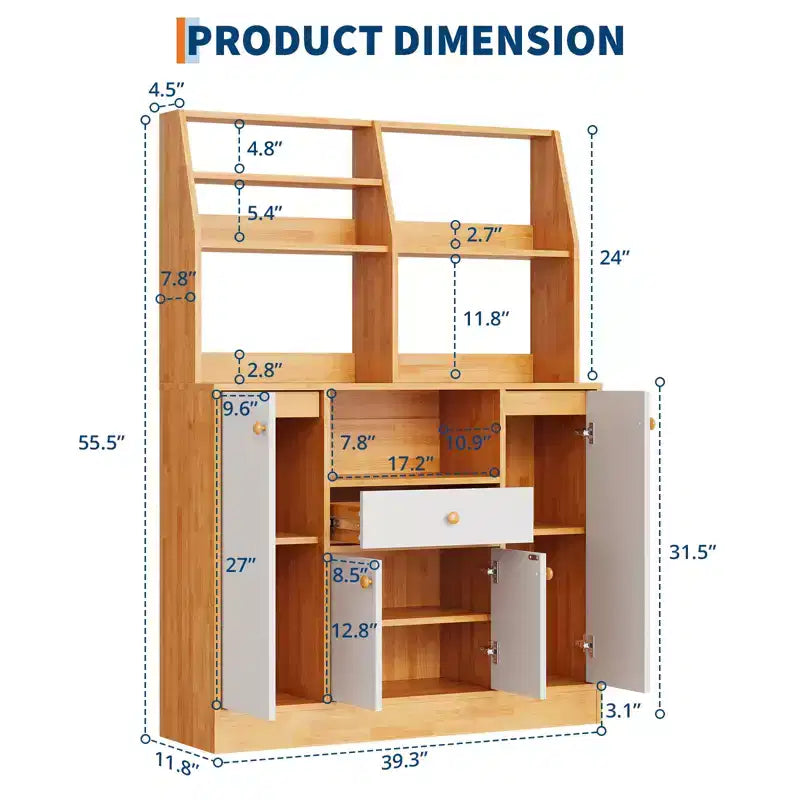 Buffet Bahut en Bois avec Portes Meuble de Rangement de Cuisine avec Tiroirs Étagère de Rangement
