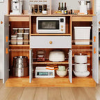 Buffet Bahut en Bois avec Portes Meuble de Rangement de Cuisine avec Tiroirs Étagère de Rangement
