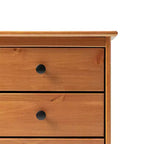Table de chevet classique à 3 tiroirs en bois massif - Caramel