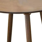 Table d'appoint d'extrémité ronde, plateau en bois de noyer marron, pieds inclinés