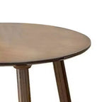 Table d'appoint d'extrémité ronde, plateau en bois de noyer marron, pieds inclinés