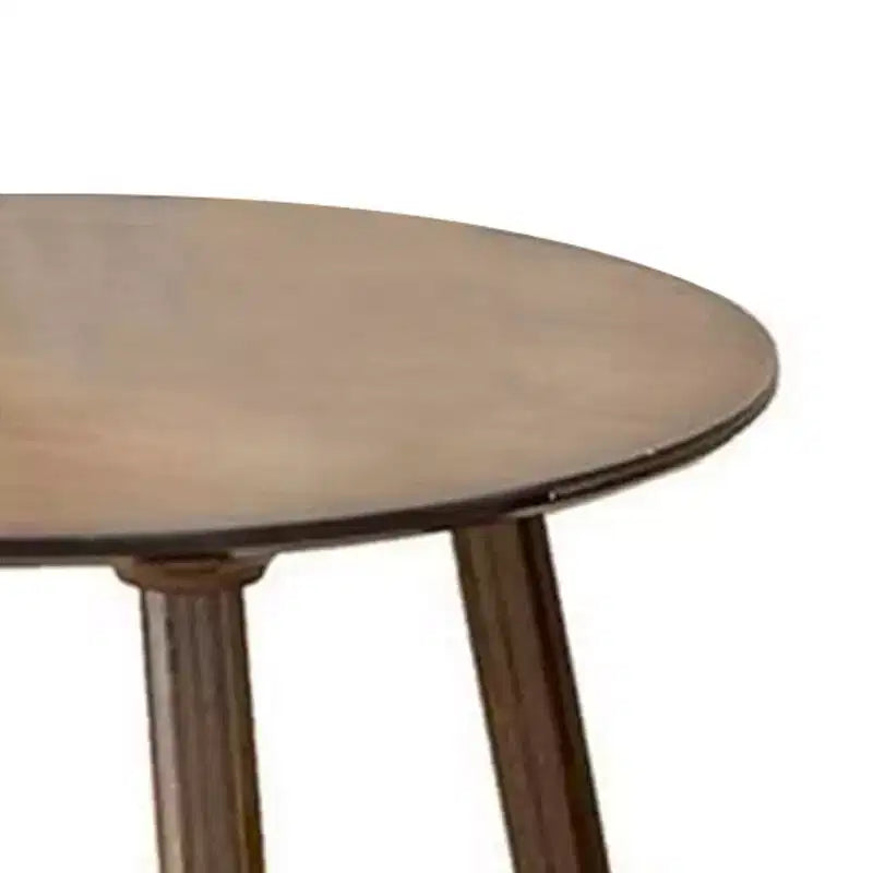 Table d'appoint d'extrémité ronde, plateau en bois de noyer marron, pieds inclinés