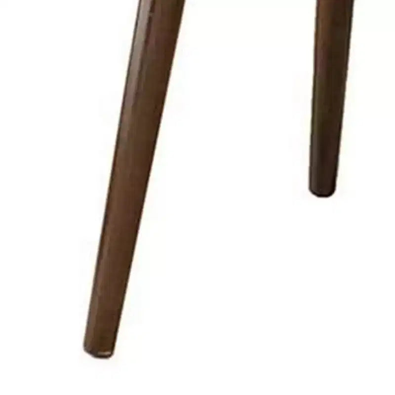 Table d'appoint d'extrémité ronde, plateau en bois de noyer marron, pieds inclinés