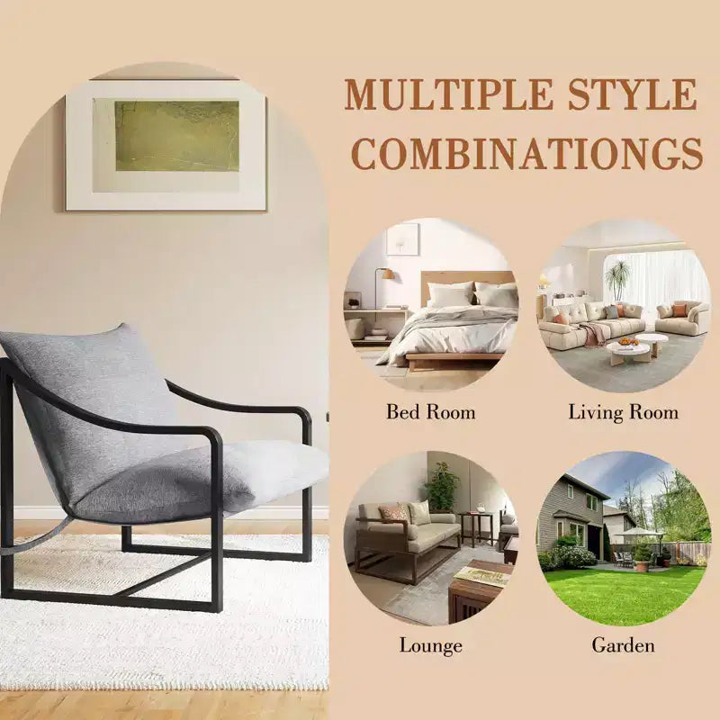 Fauteuils d'appoint modernes avec coussins amovibles