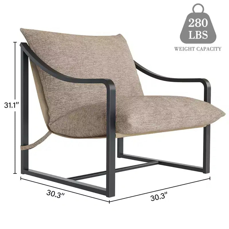 Fauteuils d'appoint modernes avec coussins amovibles