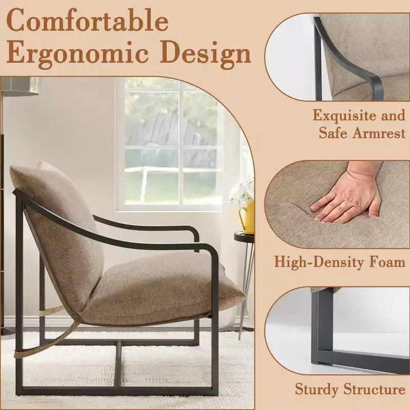Fauteuils d'appoint modernes avec coussins amovibles