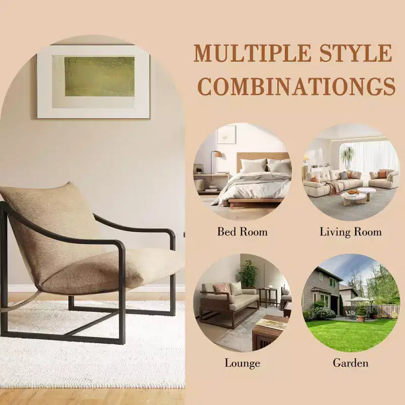 Fauteuils d'appoint modernes avec coussins amovibles