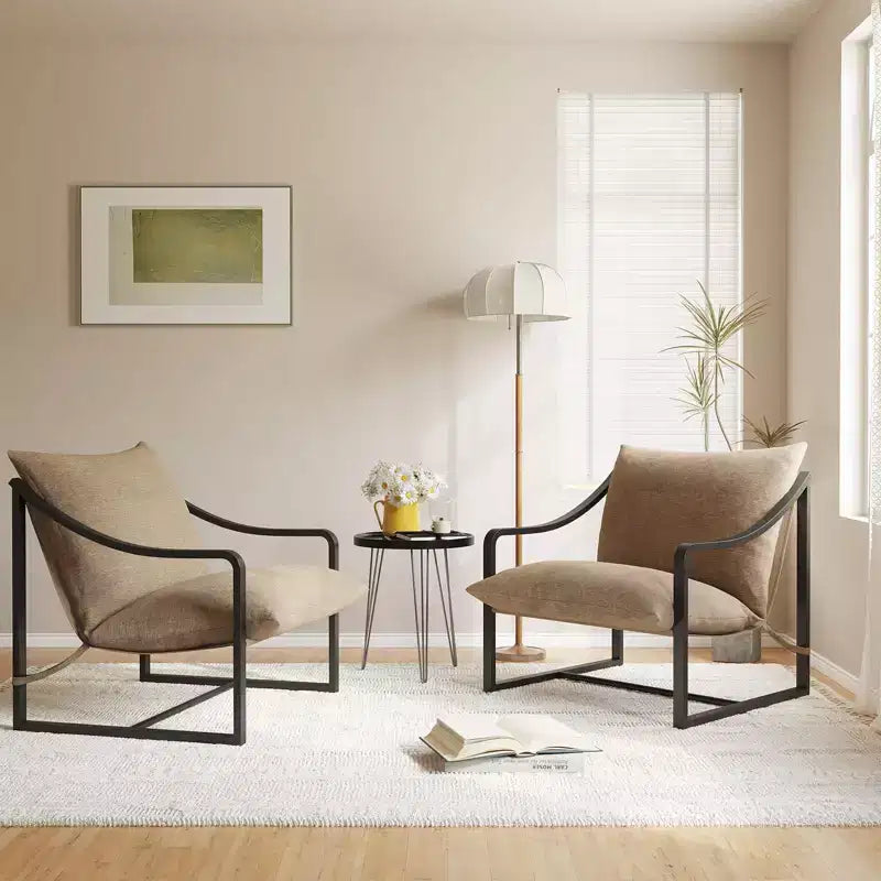 Fauteuils d'appoint modernes avec coussins amovibles