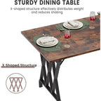 Table de salle à manger style ferme avec pieds en métal robustes