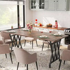 Table de salle à manger style ferme avec pieds en métal robustes