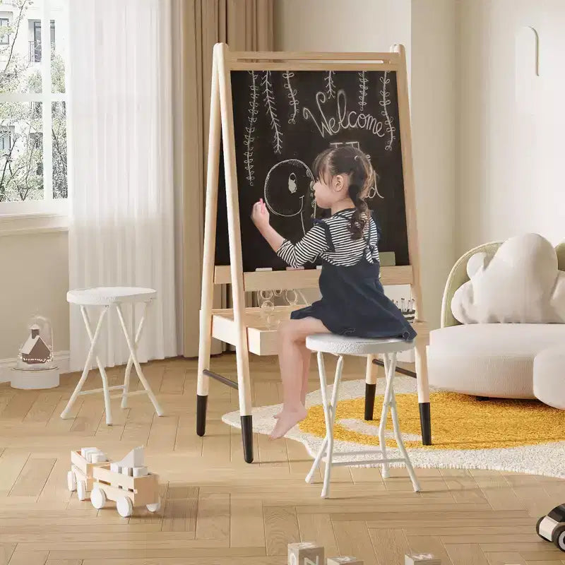 Tabouret pliant avec poignée Portable Robuste Rond Pliable