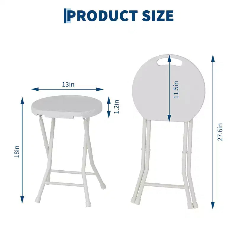 Tabouret pliant avec poignée Portable Robuste Rond Pliable