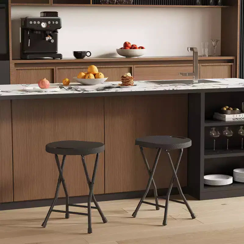 Tabouret pliant avec poignée Portable Robuste Rond Pliable