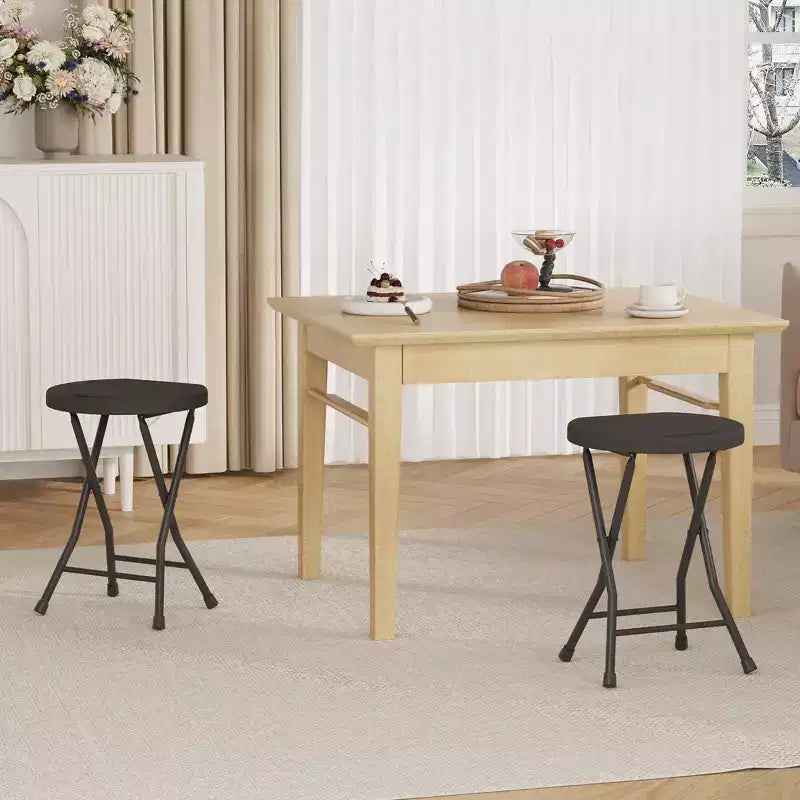 Tabouret pliant avec poignée Portable Robuste Rond Pliable