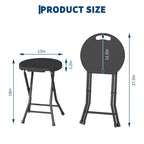 Tabouret pliant avec poignée Portable Robuste Rond Pliable