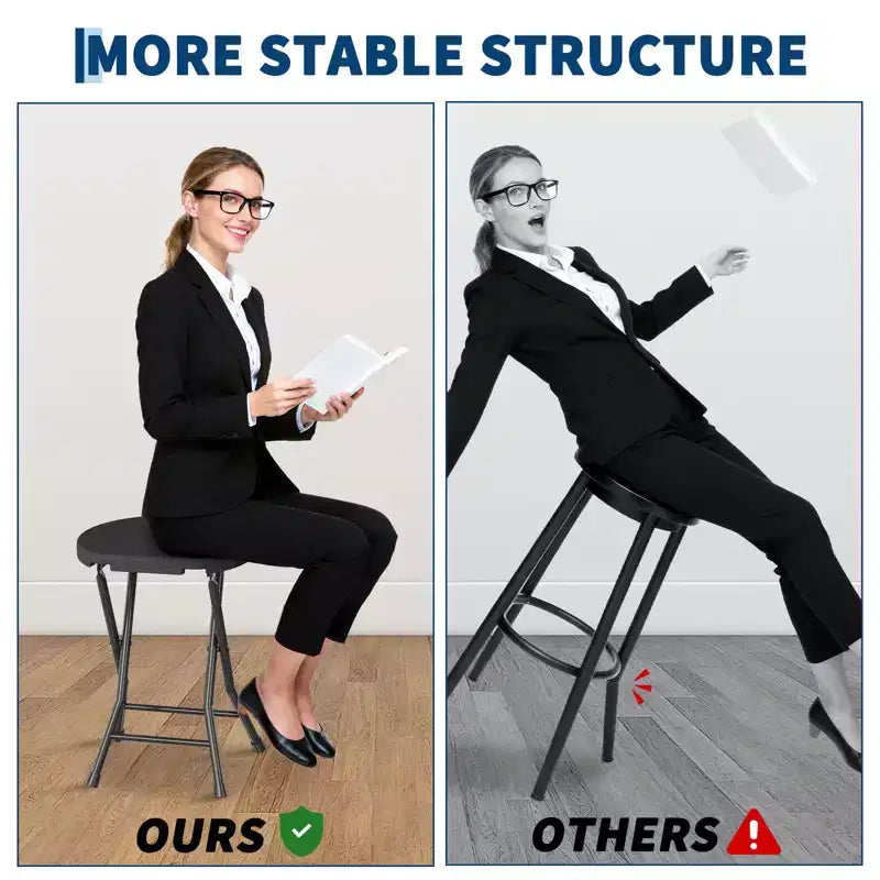 Tabouret pliant avec poignée Portable Robuste Rond Pliable