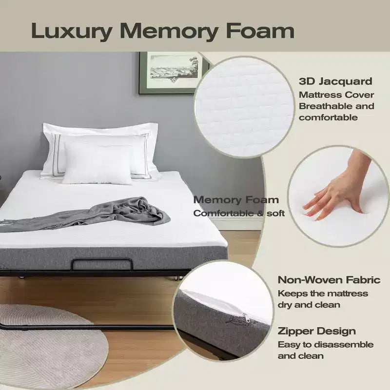 Lit pliant avec matelas Lit pliant portable avec housse de rangement