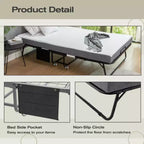 Lit pliant avec matelas Lit pliant portable avec housse de rangement