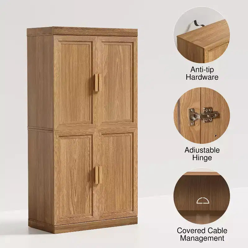 Meuble d'appoint en bois avec rangement, buffet moderne