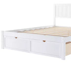 Lit plate-forme avec tiroirs de rangement Blanc Pin et MDF Cadre Rangement sous le lit
