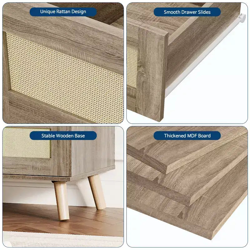 Commodes en bois pour chambre à coucher avec 7 tiroirs, grande commode moderne