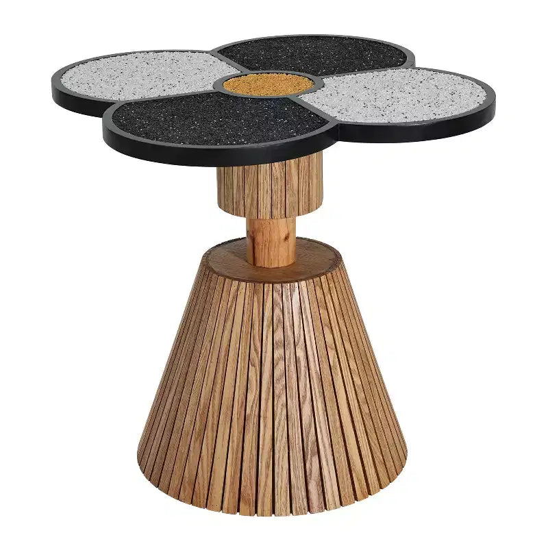 Table d'appoint Trèfle à quatre feuilles Table de chevet à grain de bois Petite table d'appoint