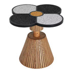 Table d'appoint Trèfle à quatre feuilles Table de chevet à grain de bois Petite table d'appoint