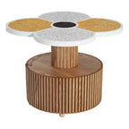 Table d'appoint Trèfle à quatre feuilles Table de chevet à grain de bois Petite table d'appoint