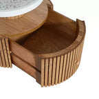 Table d'appoint Trèfle à quatre feuilles Table de chevet à grain de bois Petite table d'appoint