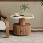 Four-Leaf Clover Side Table Wood-Grain Nighstand Small End Table Accent Table Corner Table Drink Table - ModernLuxe