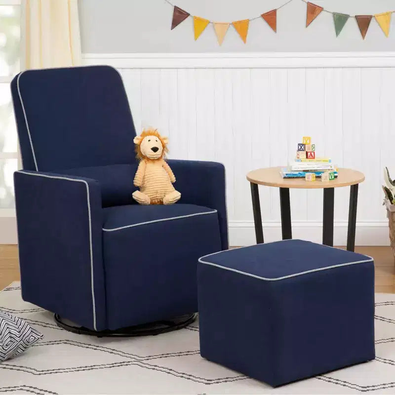 Fauteuil planeur et pouf Olive