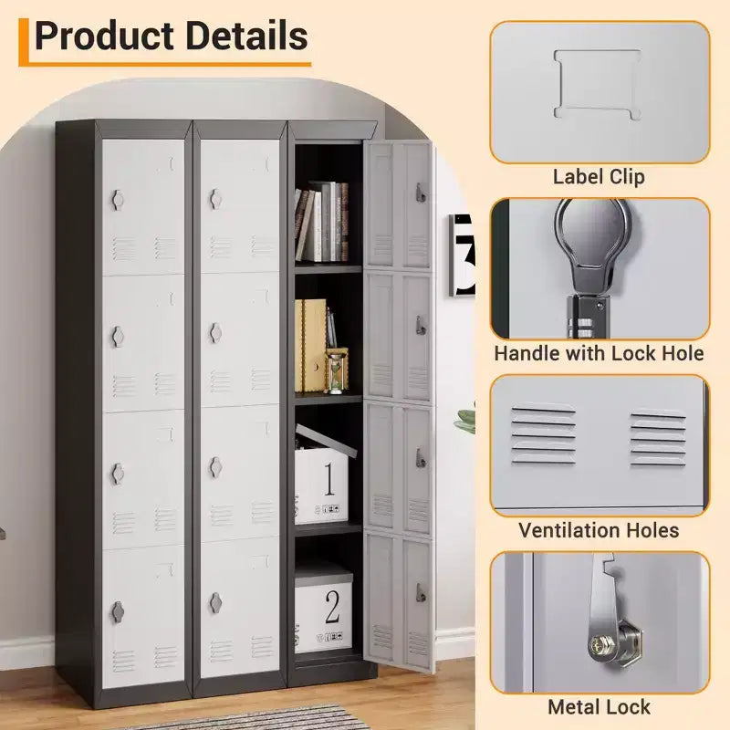 Armoire de rangement en acier de qualité avec étagères réglables et conception de sécurité anti-rouille