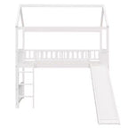 Lit mezzanine pour enfants avec toboggan et espace de jeu en dessous