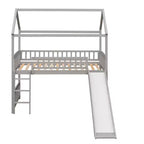 Lit mezzanine pour enfants avec toboggan et espace de jeu en dessous