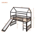 Lit mezzanine pour enfants avec toboggan et espace de jeu en dessous