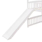 Lit mezzanine pour enfants avec toboggan et espace de jeu en dessous