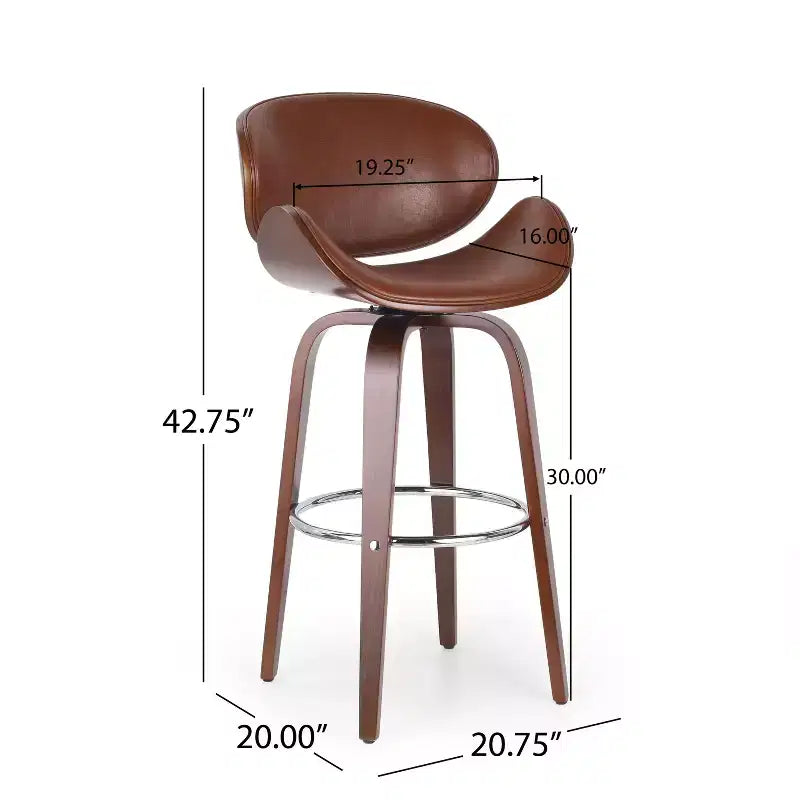 Tabourets de bar mi-siècle modernes hauteur comptoir, tabourets de comptoir pivotants en forme de coquille