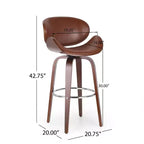 Tabourets de bar mi-siècle modernes hauteur comptoir, tabourets de comptoir pivotants en forme de coquille