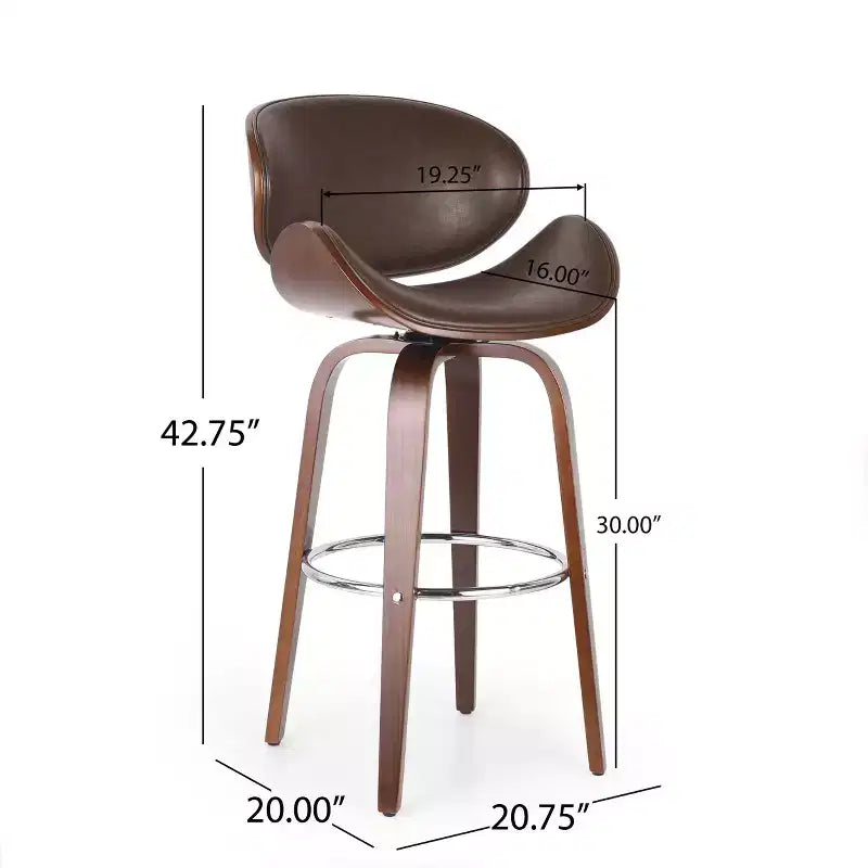 Tabourets de bar mi-siècle modernes hauteur comptoir, tabourets de comptoir pivotants en forme de coquille