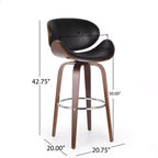 Tabourets de bar mi-siècle modernes hauteur comptoir, tabourets de comptoir pivotants en forme de coquille