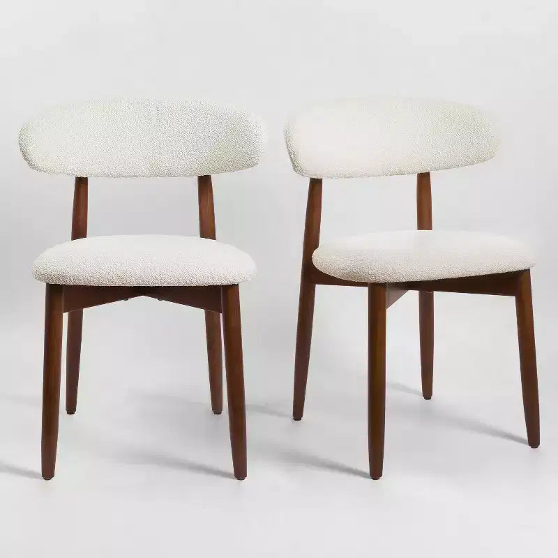 Art Leon Set of 2 Boucel Fabric Accent Dining Chairs with Solid Wood Frame