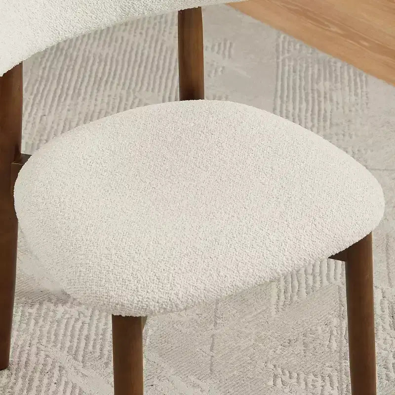 Chaises de salle à manger Boucel en tissu avec cadre en bois massif