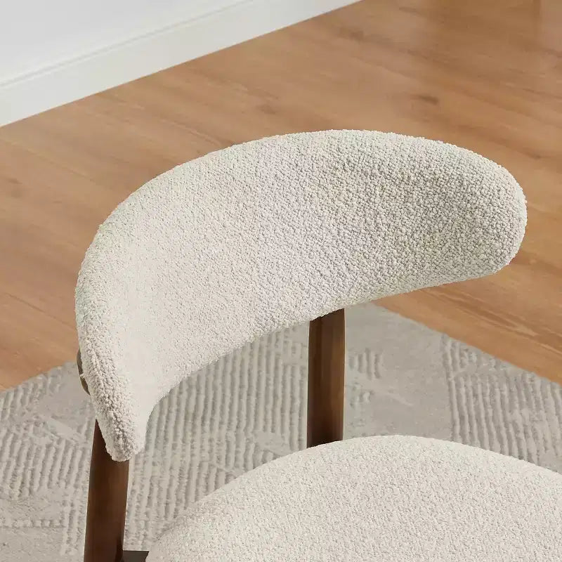 Chaises de salle à manger Boucel en tissu avec cadre en bois massif
