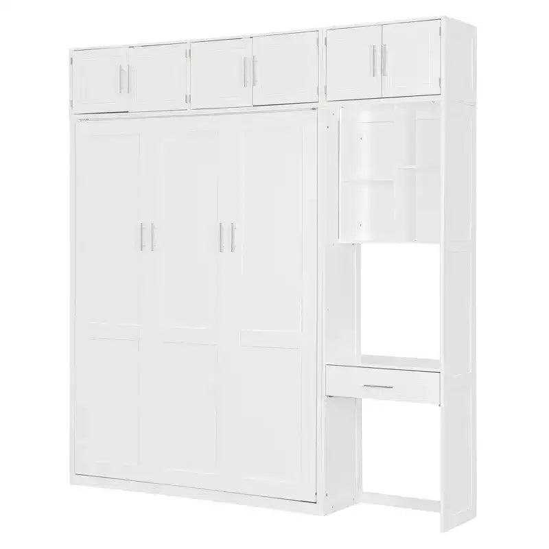 Lit escamotable avec armoire Lit escamotable pliant avec étagères de rangement et bureau