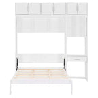 Lit escamotable avec armoire Lit escamotable pliant avec étagères de rangement et bureau