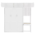 Lit escamotable avec armoire Lit escamotable pliant avec étagères de rangement et bureau