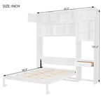 Lit escamotable avec armoire Lit escamotable pliant avec étagères de rangement et bureau