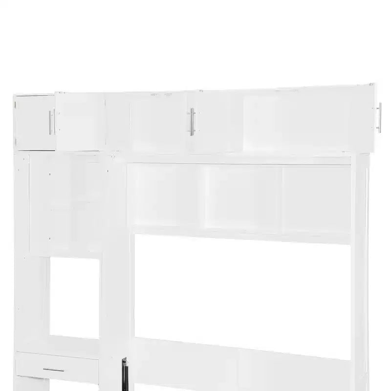 Lit escamotable avec armoire Lit escamotable pliant avec étagères de rangement et bureau