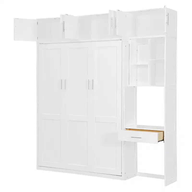 Lit escamotable avec armoire Lit escamotable pliant avec étagères de rangement et bureau